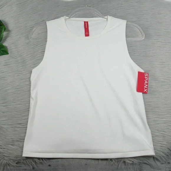 SPANX Bare Naked Crewneck Tank in Power White Women's Size Large - NWT - Picture 5 of 12
